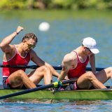 Patrick Brunner et Jonah Plock ont obtenu le bronze aux Mondiaux à Shanghaï en deux sans barreur KEYSTONE/PHILIPP SCHMIDLI
